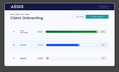 Implementation tracker — multi-tenant architecture with role-based access and compliance tracking