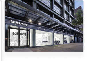 SolidCore retail storefront — property photography for leasing materials