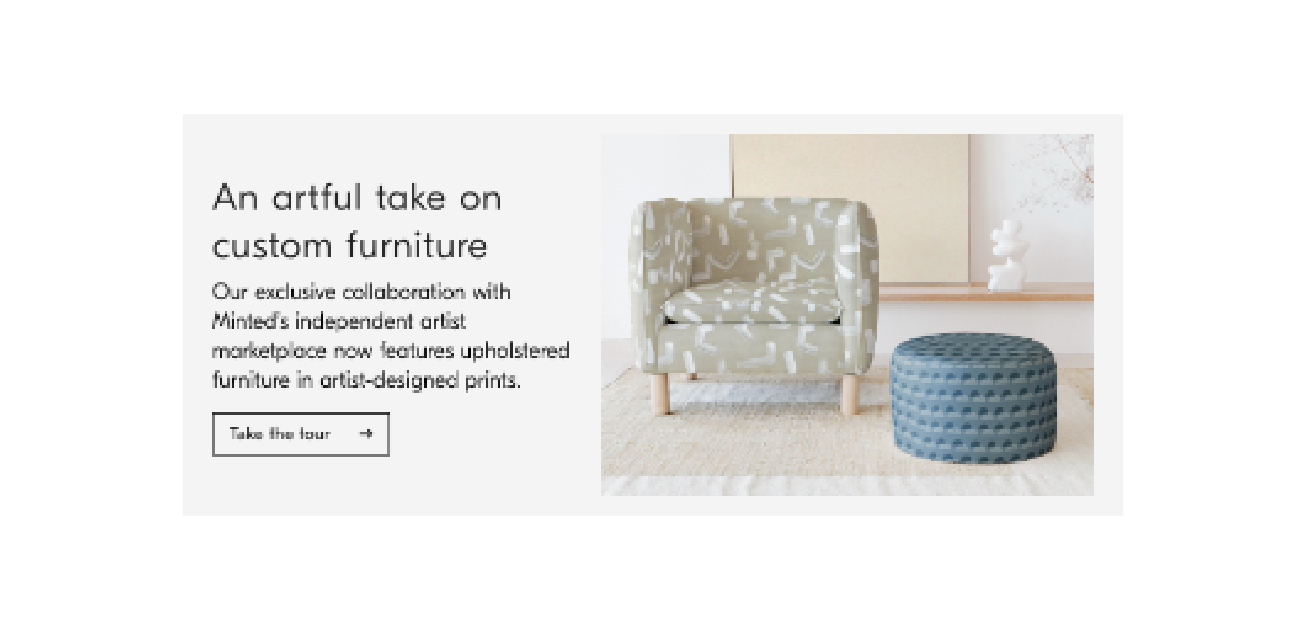 West Elm banner ad — custom furniture campaign