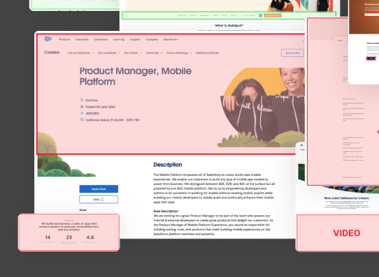 Job listing card component — reusable pattern with department color-coding and role metadata