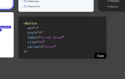Storybook documentation — component anatomy, code examples, and usage guidelines