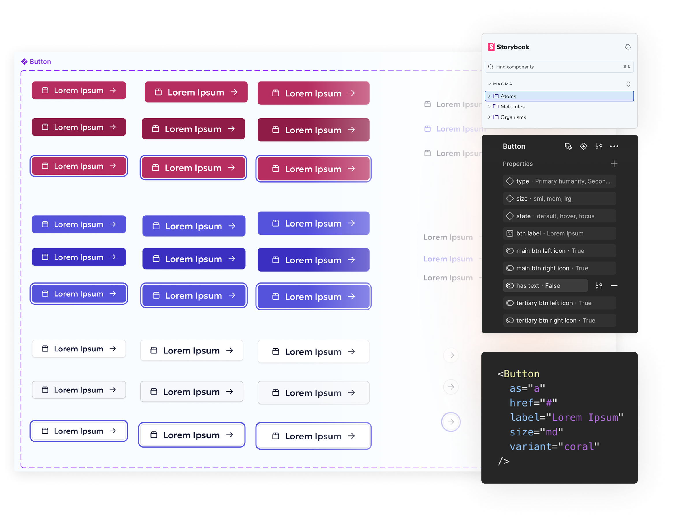 Aura design system — button component library