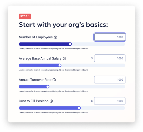 Step 1: organization size and industry inputs